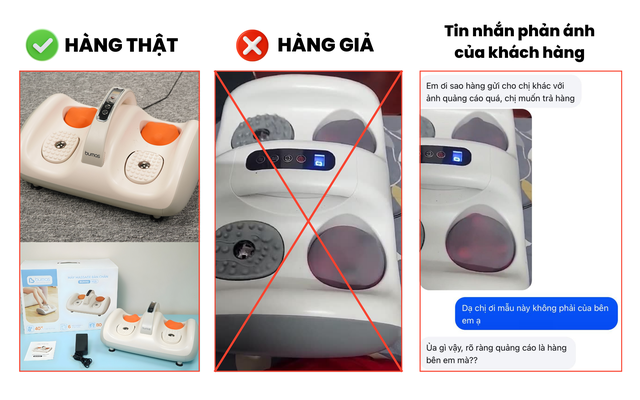 Máy massage bàn chân BUMAS M15 bị làm giả
